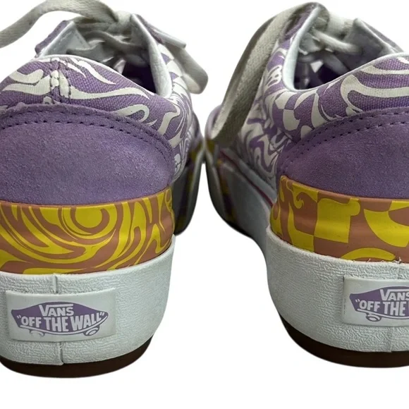 Vans Purple and White Women's Sneakers - Picture 4 of 5